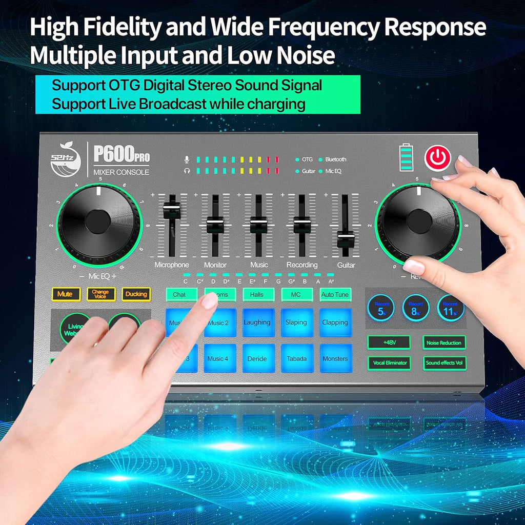 Audio Mixer with BT 5.0 Type C USB Interface O3410