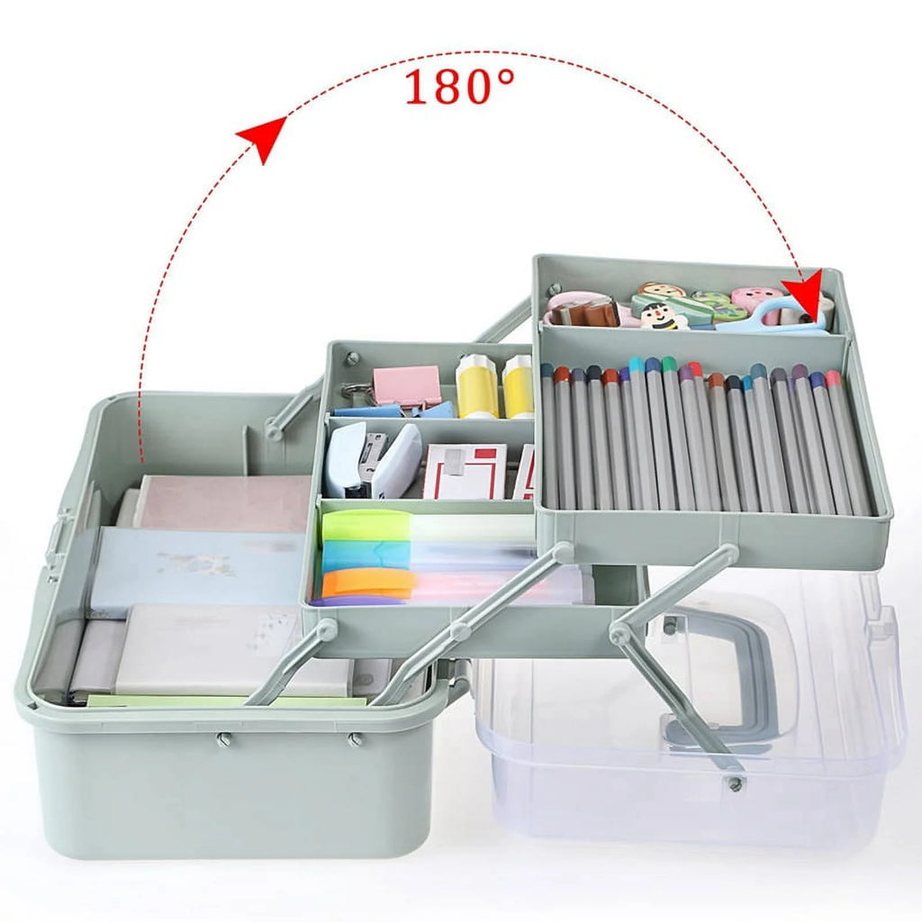 3-Layer Plastic Storage Box with Adjustable Spacers L57233