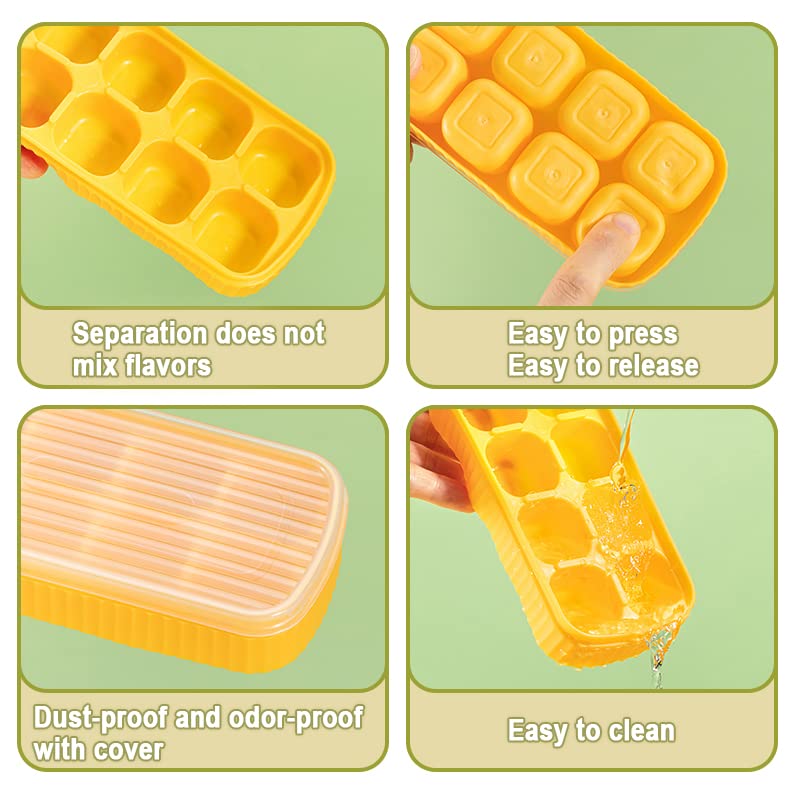 3 Pack Silicone Mini Ice Cube Trays with Lid X92152