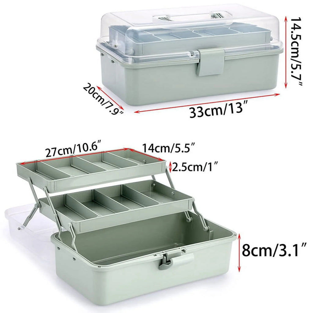 3-Layer Plastic Storage Box with Adjustable Spacers L57233