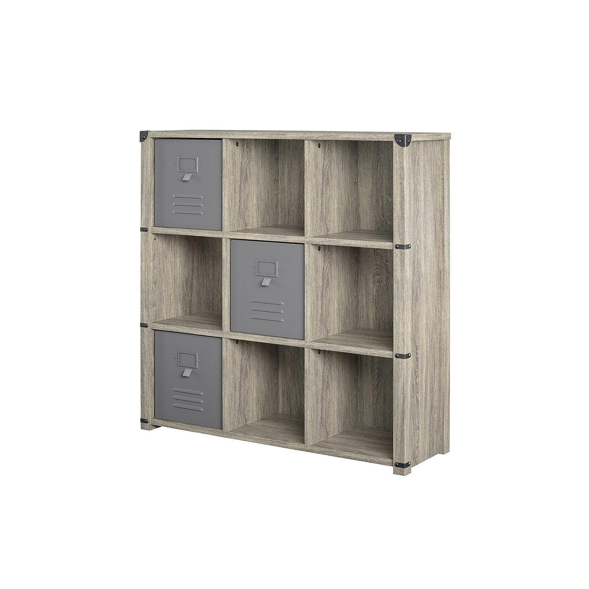 9 Cube Grey Oak Storage Bookcase B28938