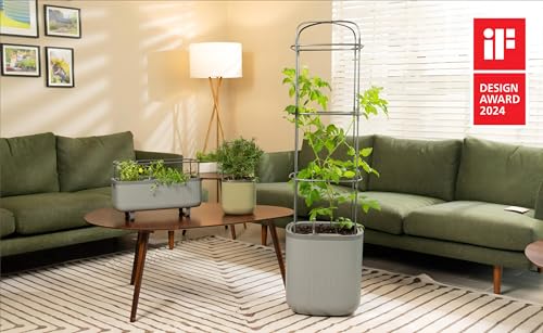 Sage Green Self-Watering Indoor Planter with Trellis A76004