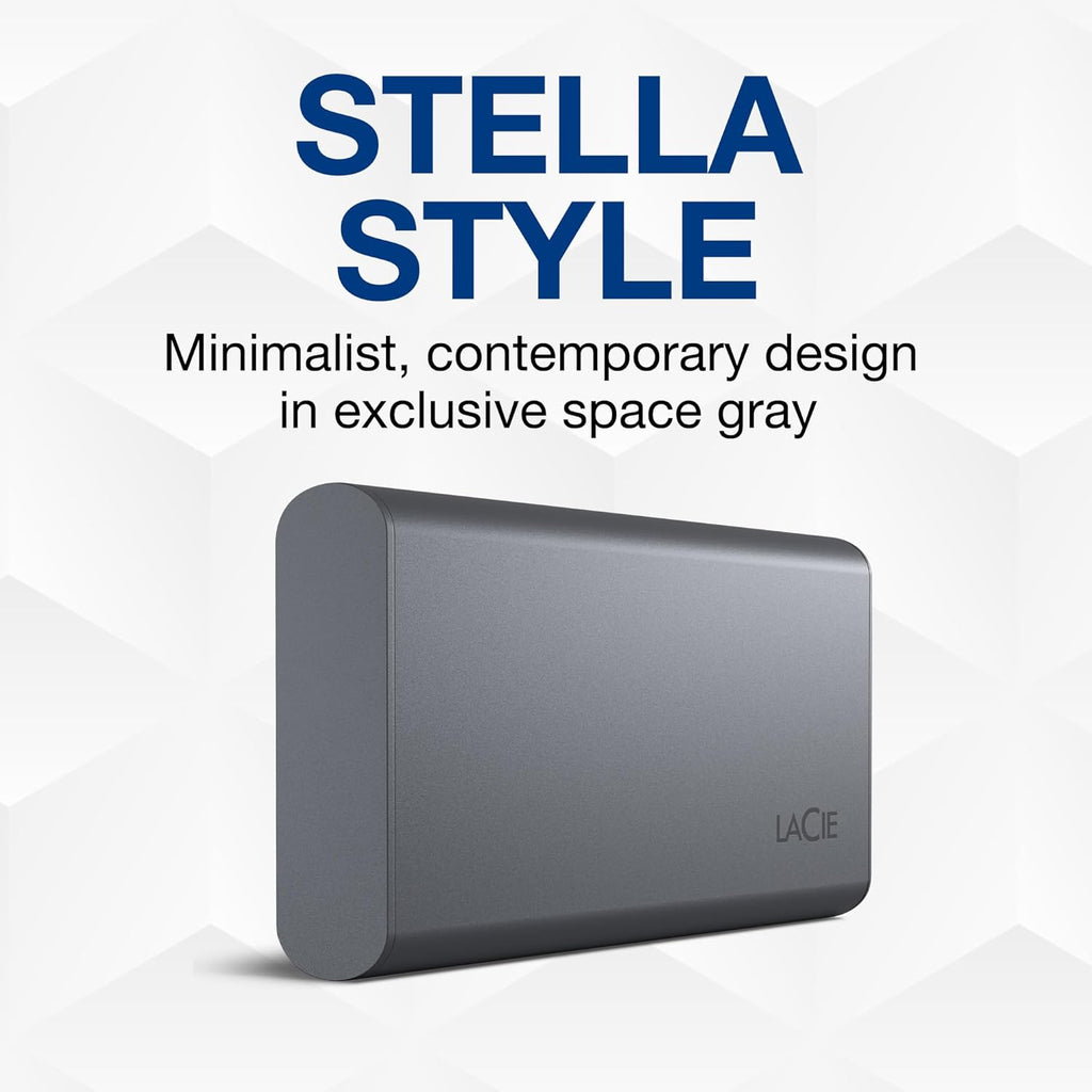 2TB External Solid State Drive Portable SSD - Space Grey, USB-C 3.2 X757