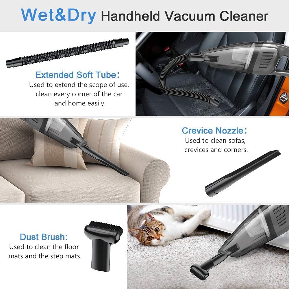 Portable Cordless Handheld Vacuum Cleaner, 8000PA, 120W, Wet & Dry, Pack of 2 M79159