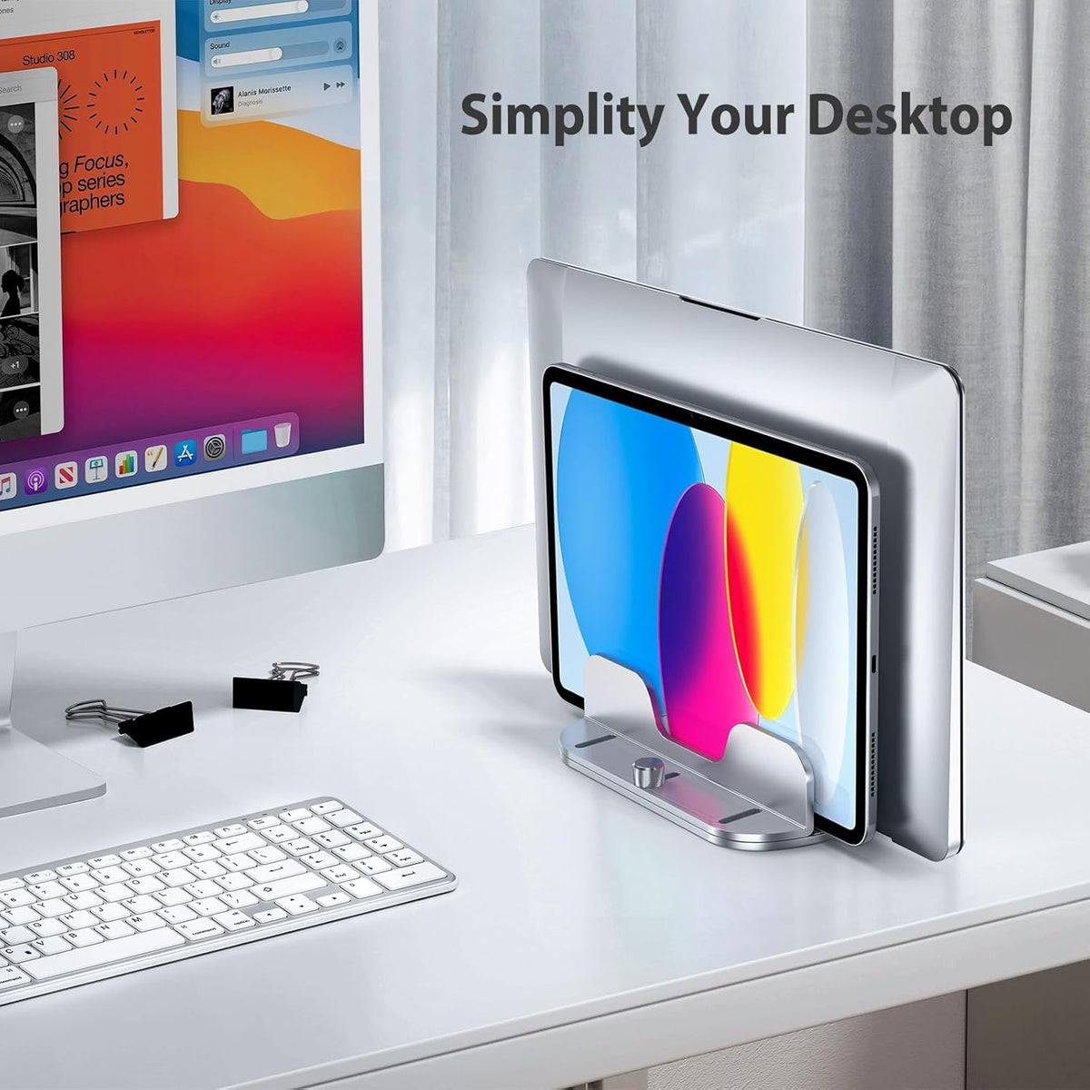 Aluminium Dual Slots Laptop Stand Holder D56791