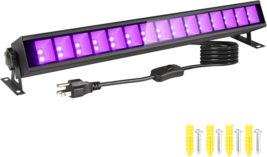 4 Pack 30W Black Light Bar with Switch Plug 5ft Cable X44596