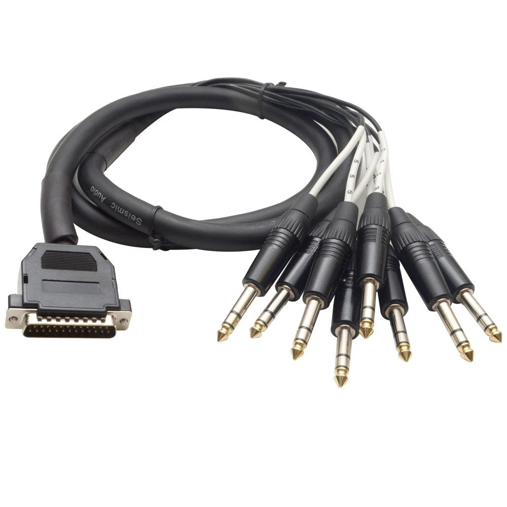 DB25 to 8 Channel 1/4 TRS 5 Foot Cable Pack of 2 Y6179