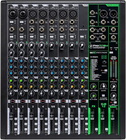 12-Channel USB Mixer Bundle with Headphones and Cables P724