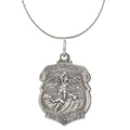 Antiqued St. Michael Badge Medal Pendant with Sterling Silver Rope Chain Necklace 18'' X67082