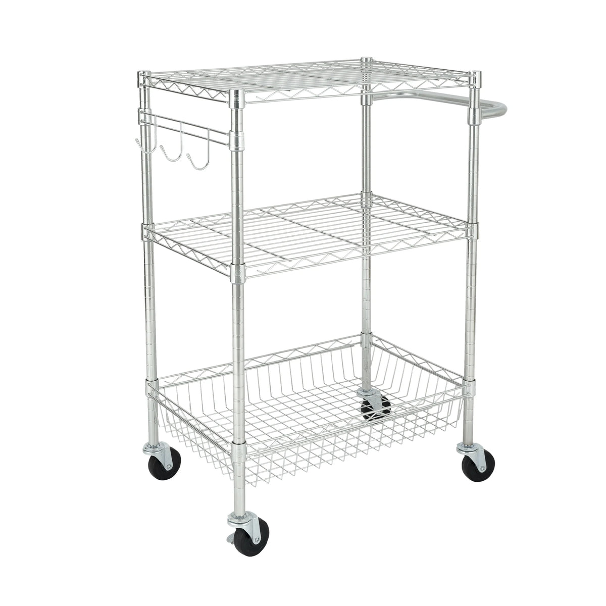 3-Tier Chrome Rolling Cart C5144