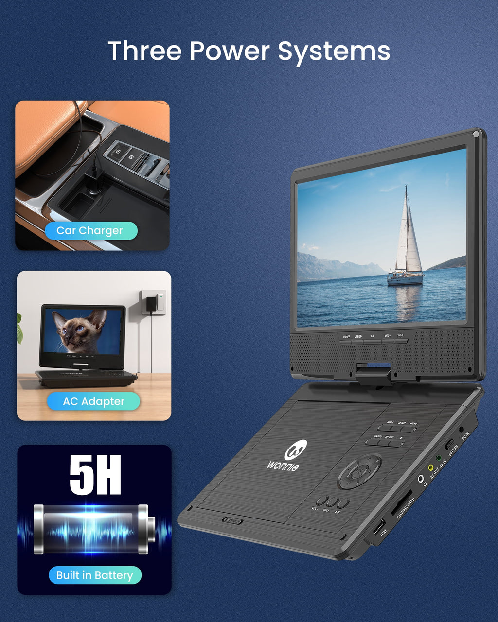 12.5" Portable DVD Player with 10.5" HD Swivel Screen U6987