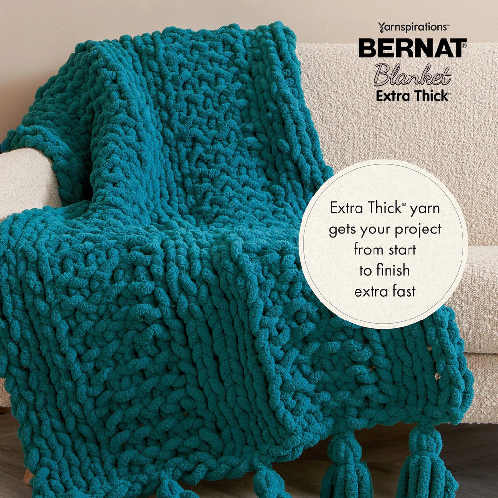 Bernat Blanket Extra Thick Jumbo Polyester Yarn, Clay, 21.2oz, 72 Yards (2 Pack) W6666