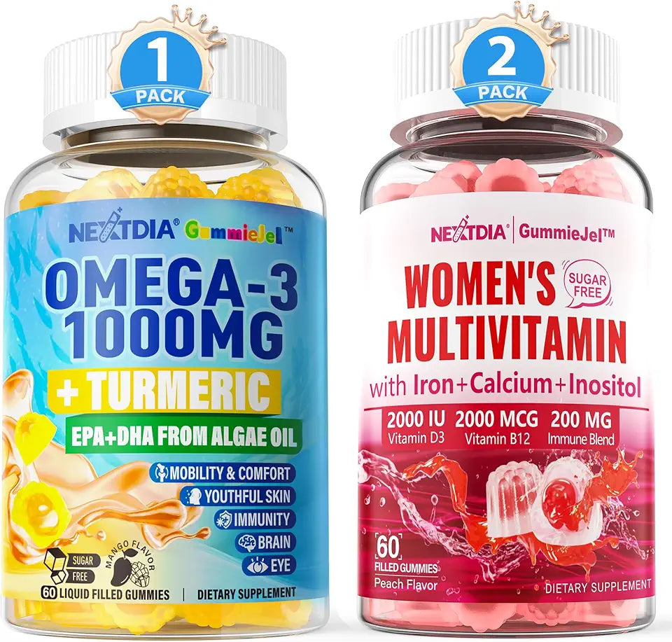 Vegan Omega-3 1000mg + Turmeric Multivitamin Gummies V152