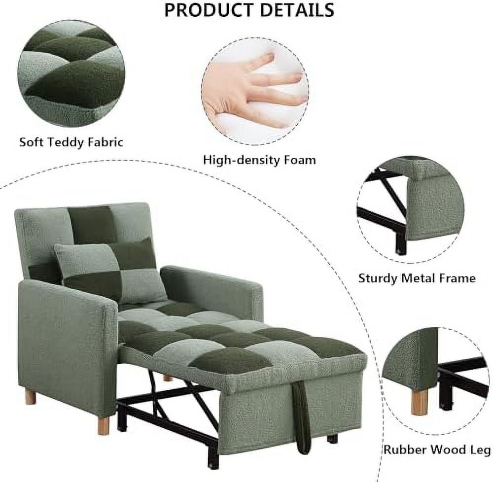 Rainb Velvet Convertible Futon Chair Bed P195500