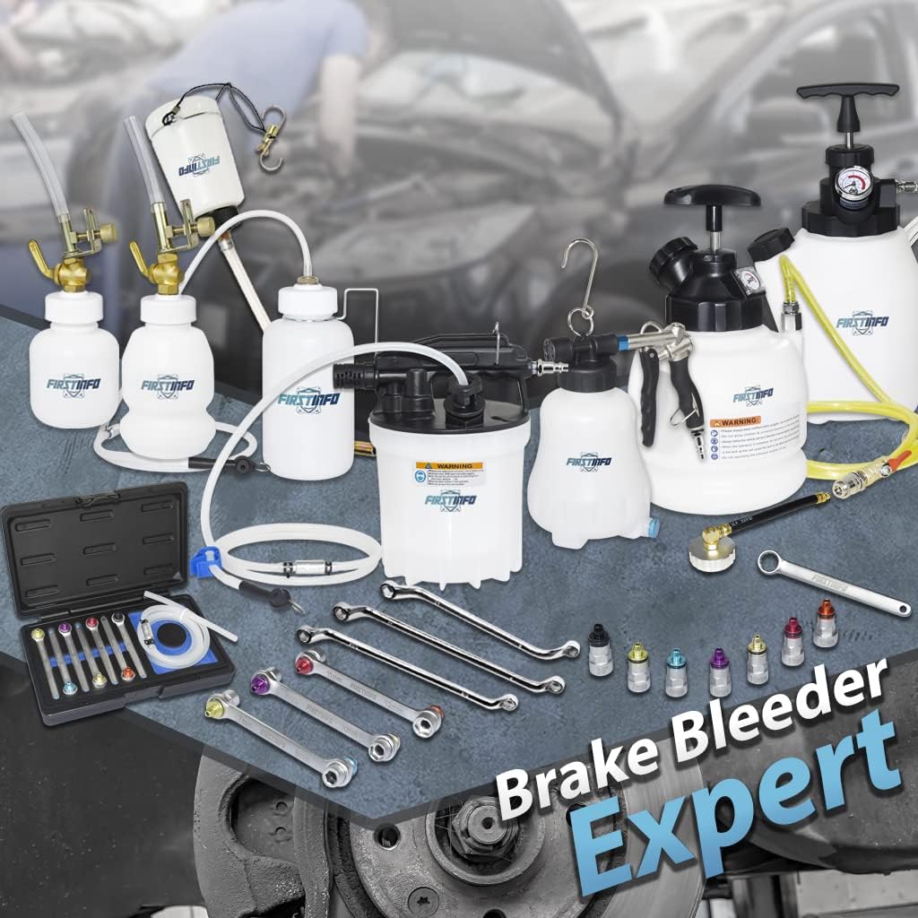 1.8 Liter Vacuum Brake Bleeder Extractor Kit with Silicone Bleeding Hose T6018
