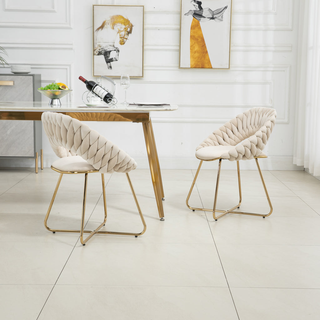 Velvet Accent Chairs Set of 2 with Gold Legs E1283