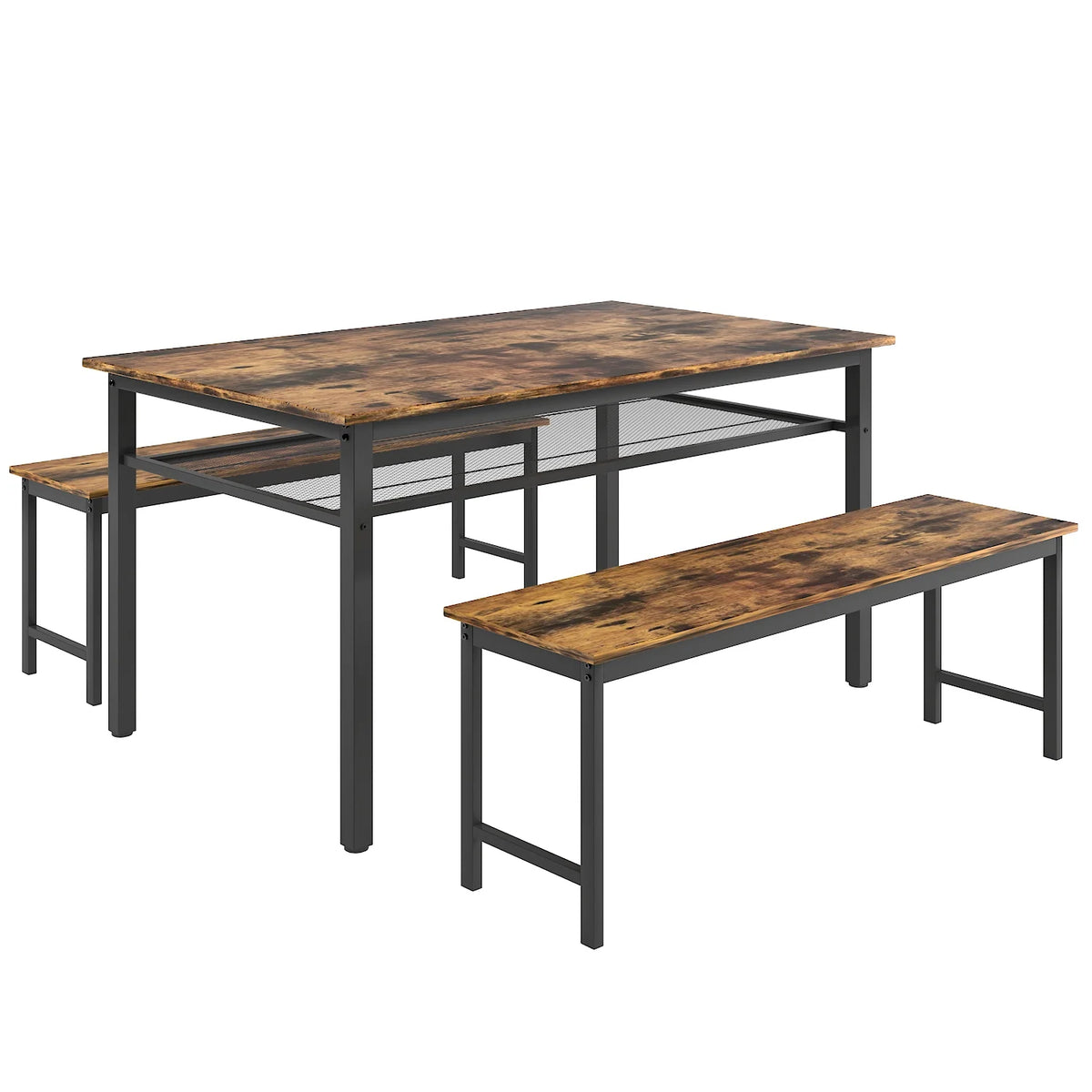 3 Piece Dining Table Set with 2 Benches F247