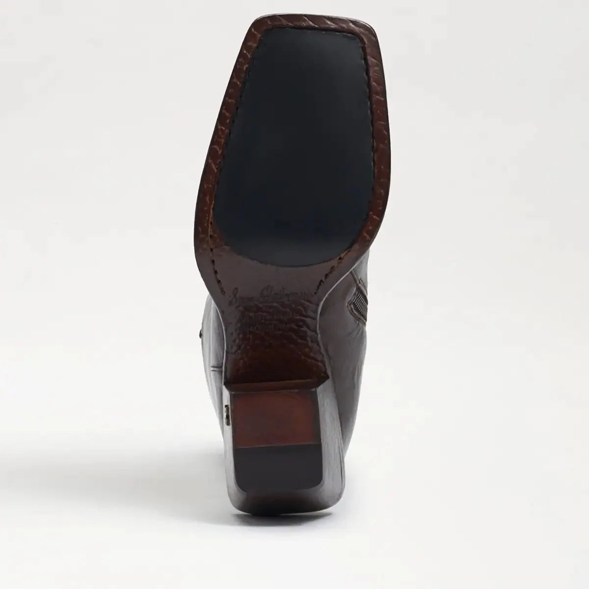 Dark Brown Washed Leather Square Toe Western Boot G125