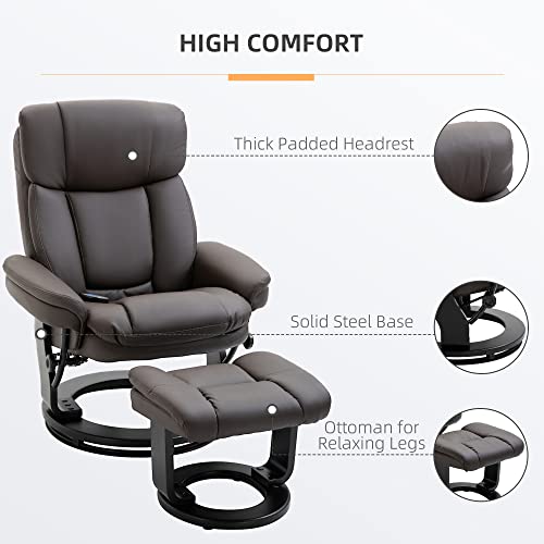 Black PU Leather Massage Recliner Chair with Ottoman F77009