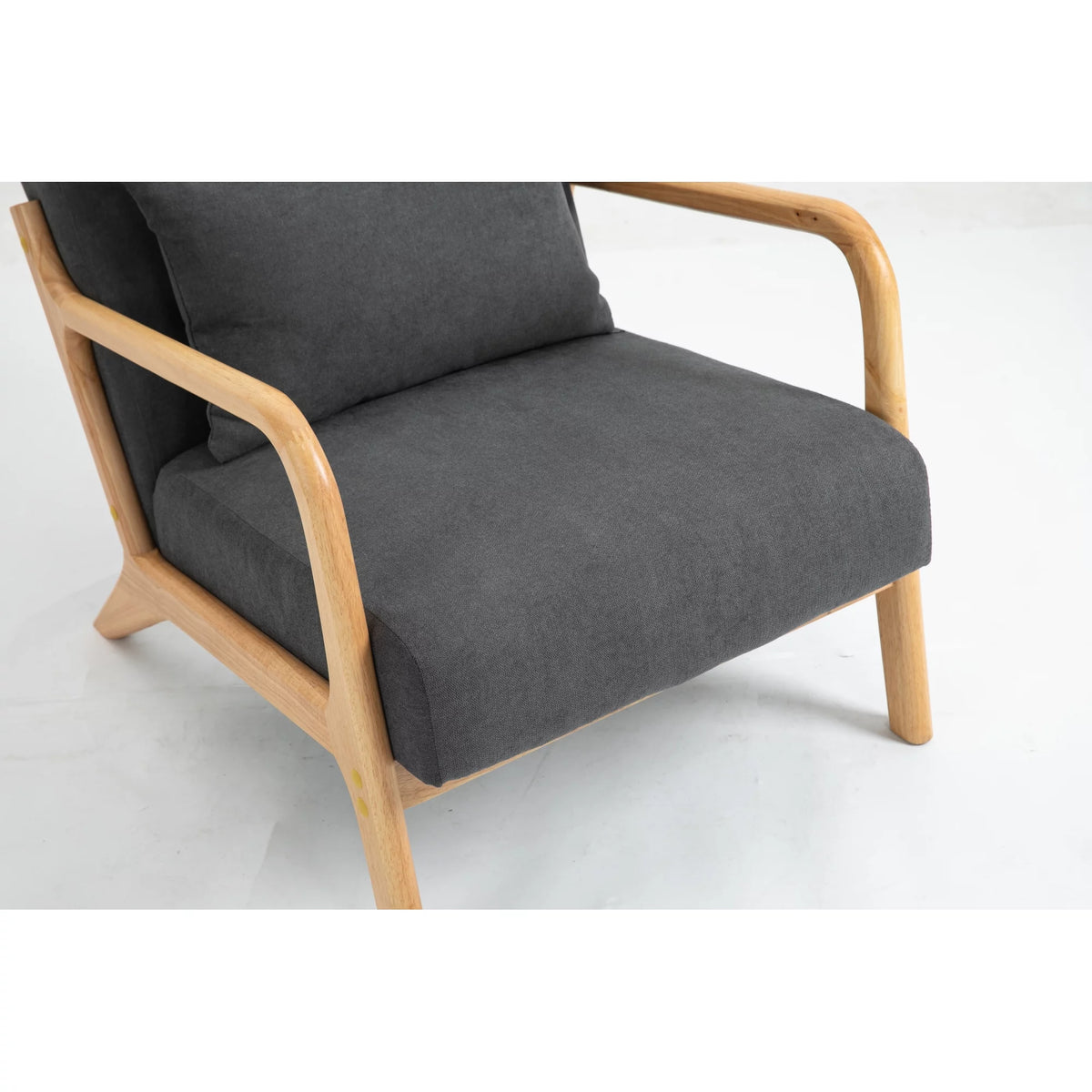 Mid Century Modern Upholstered Accent Chair with Wood Frame G601679