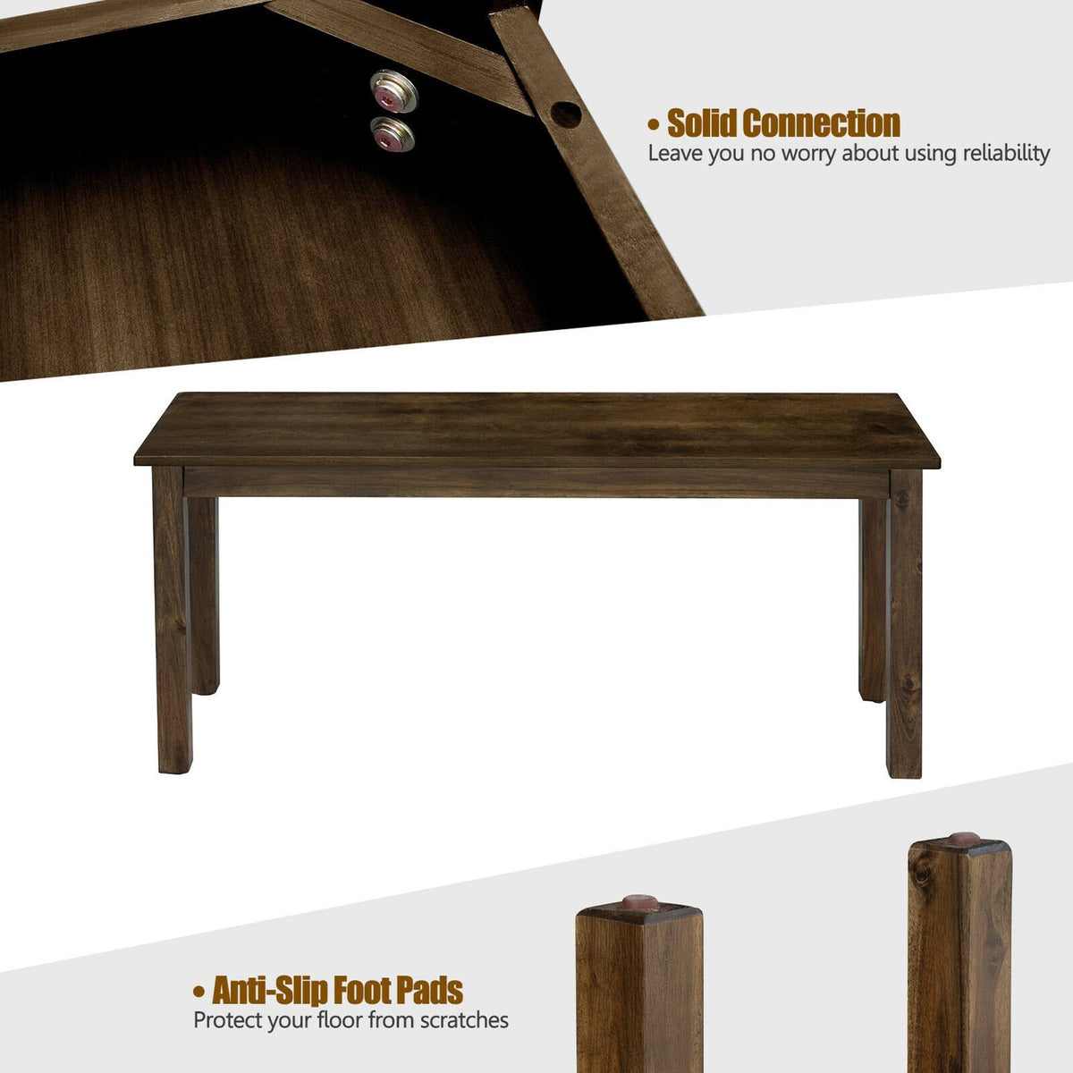 3pcs Dining Table with 2 Benches T351