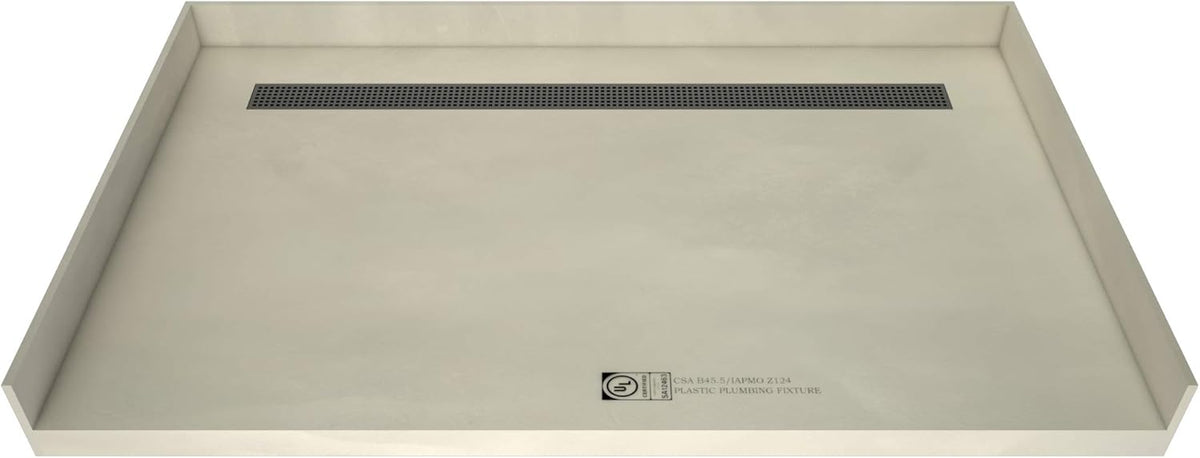 Barrier Free Shower Pan with Integrated Right PVC Drain, 30-Inch by 60-Inch D1354