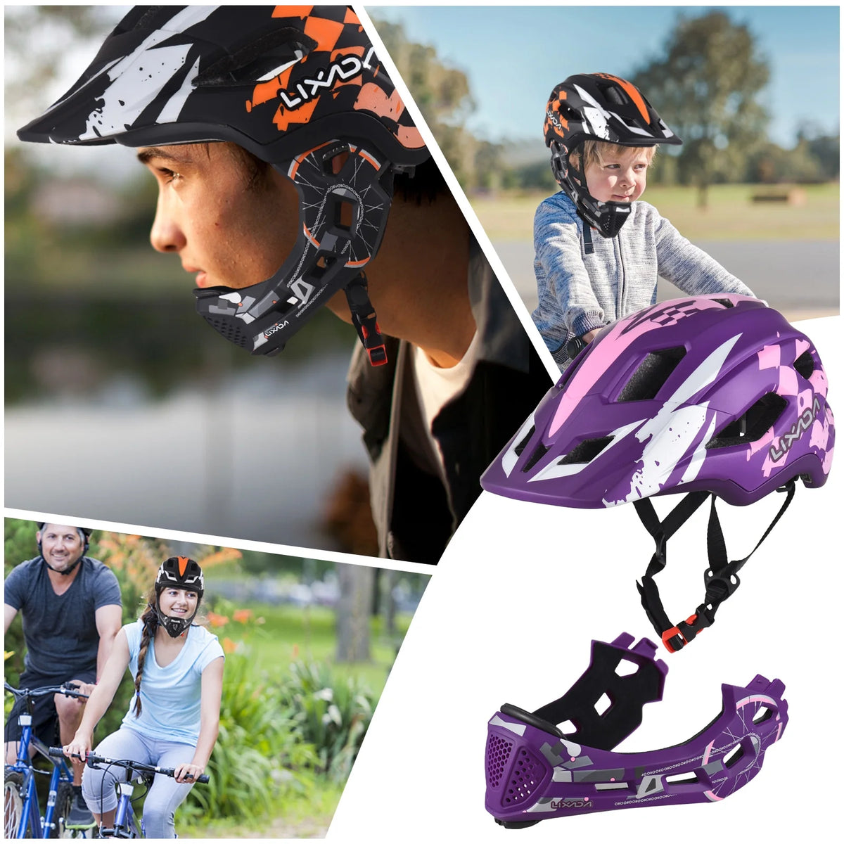 Kids Cycling Helmet Full Face with Detachable Visor D987488