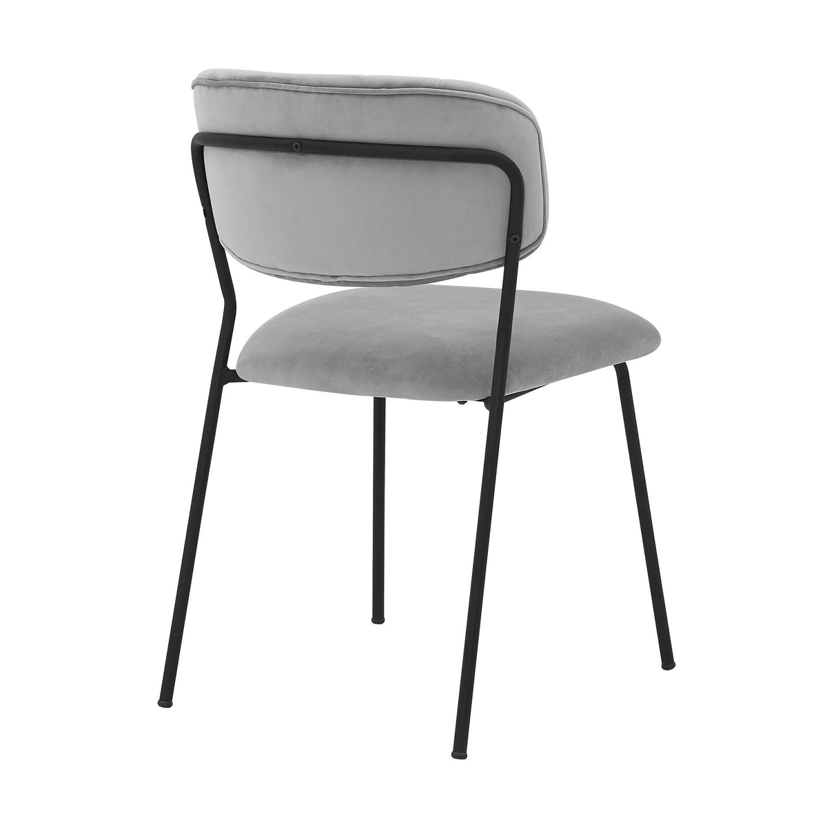 Grey Velvet and Metal Dining Room Chairs - Set of 2 U877434