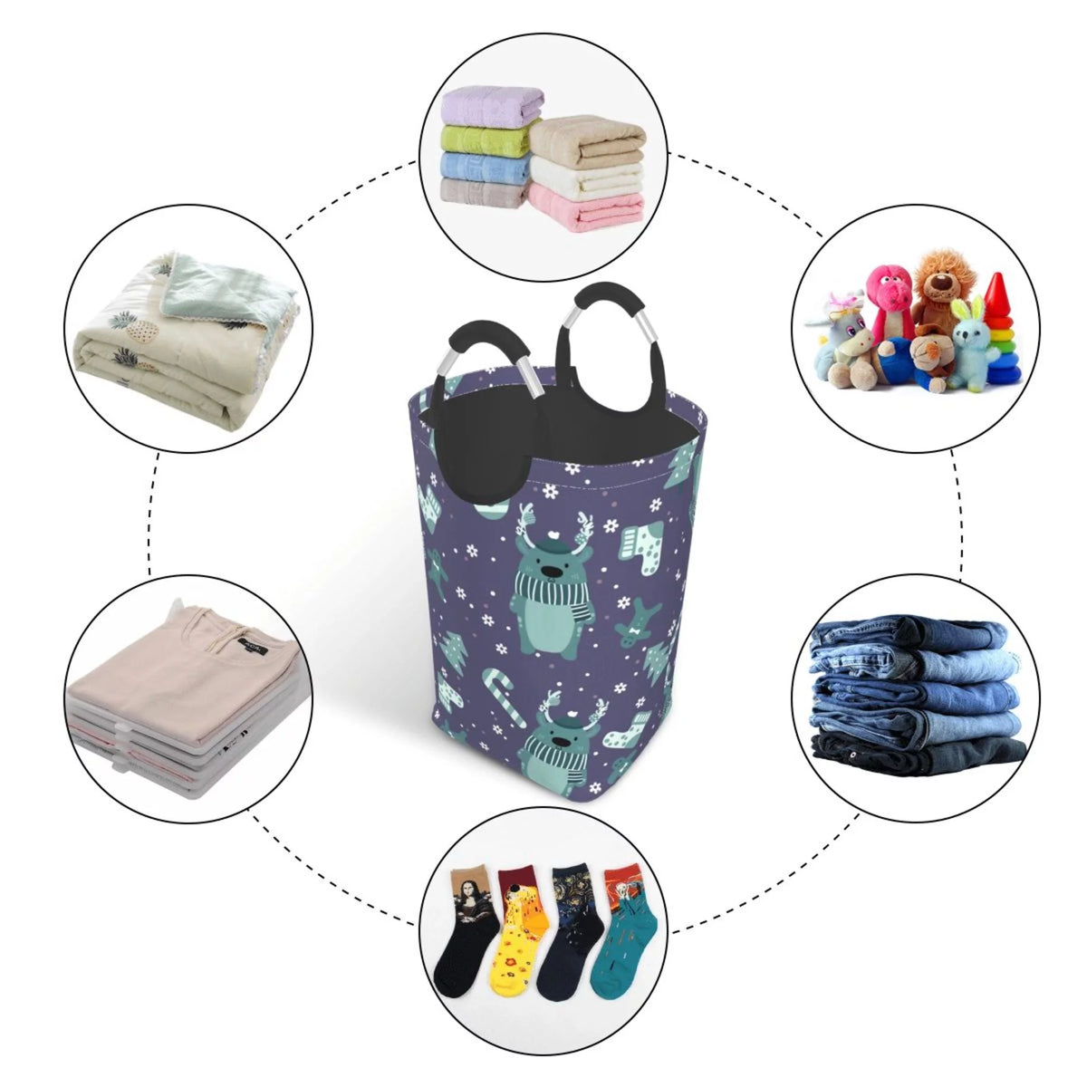 50L Rectangular Laundry Hamper with Aluminum Handles P7518