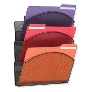 Onyx Mesh Triple Letter Size Wall Pocket Steel Black E2177