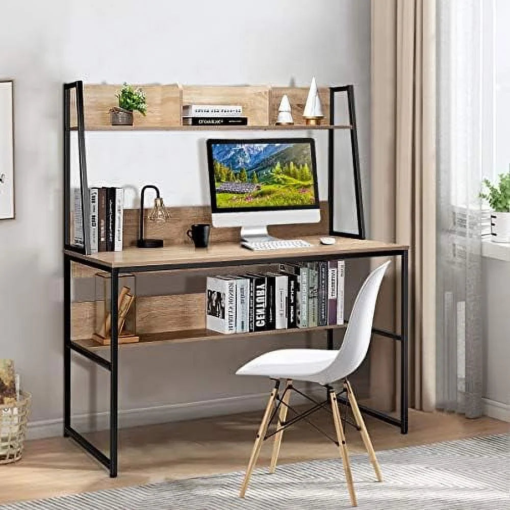 Computer Desk with Hutch & Bookshelf 47 Inches F73658