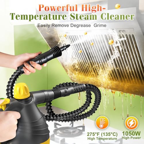 1050W Handheld Pressurized Steam Cleaner with 9 Accessories I349
