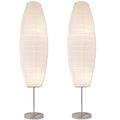 Chrome Floor Lamp Set with Paper Shades Set of 2 T215781