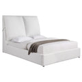 White Fabric Upholstered Queen Bed D441