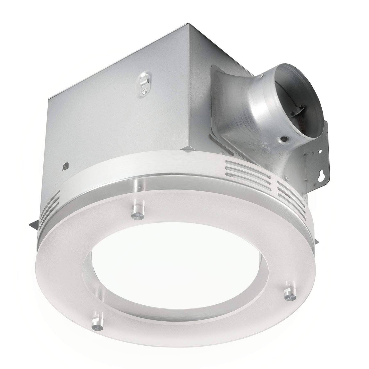 Bathroom Fan with Integrated LED Light, 80 CFM, 1.5 Sones, Frosted Glass F378590
