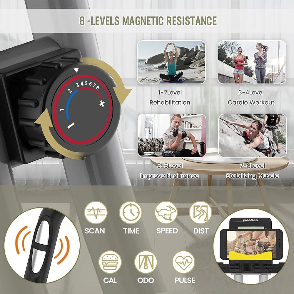 4-in-1 Folding Magnetic Exercise Bike T8195