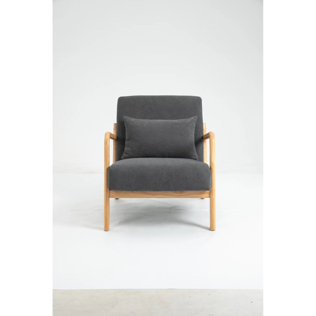 Mid Century Modern Upholstered Accent Chair with Wood Frame G601679