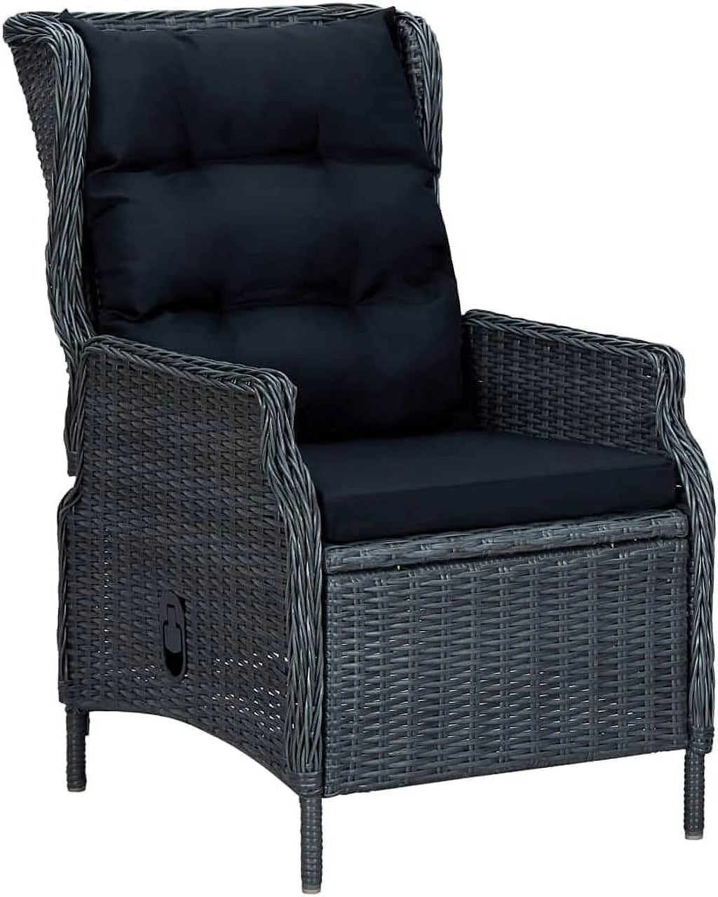5 Piece Acacia Wood Patio Lounge Set with Dark Gray Cushions H767276