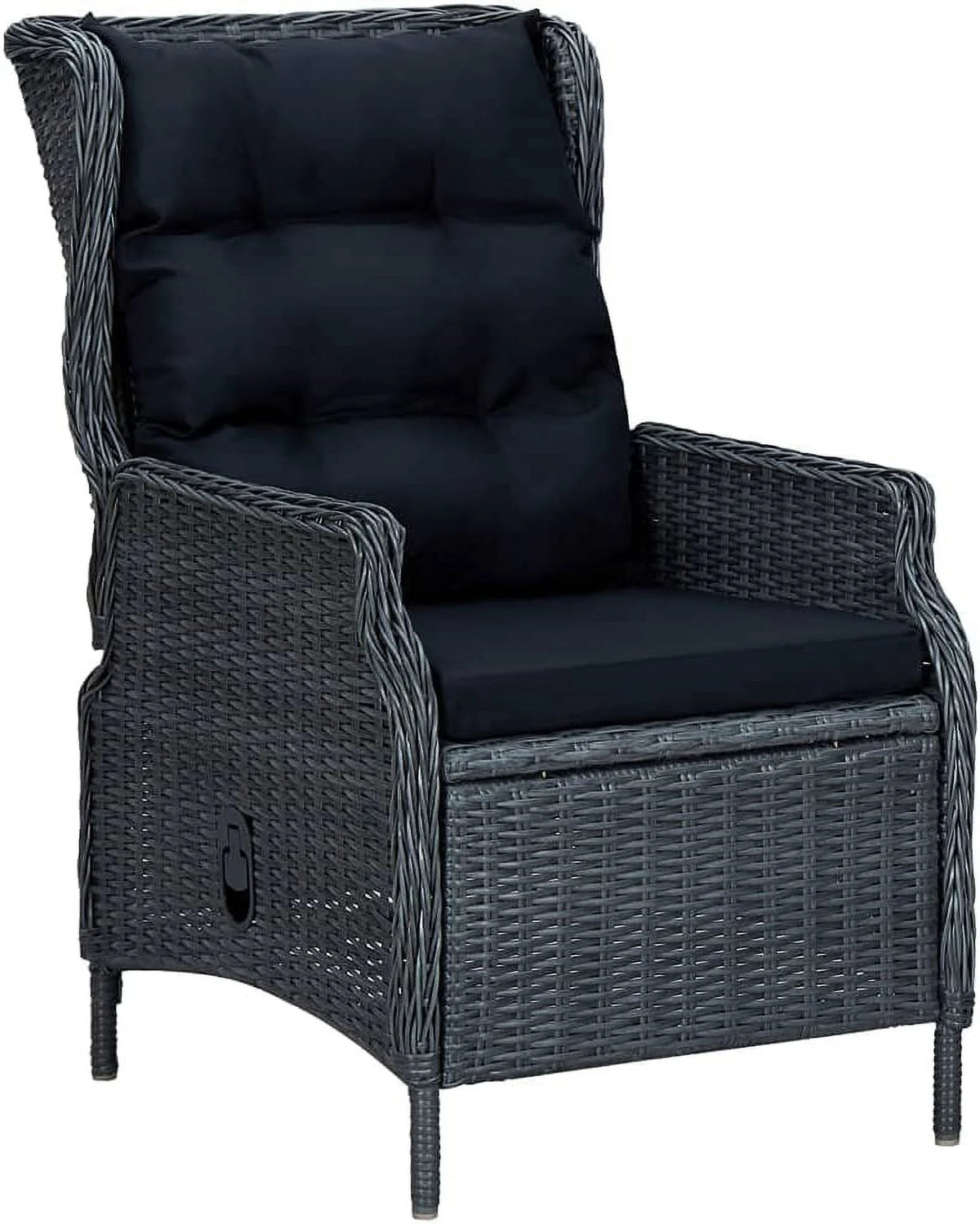 5 Piece Acacia Wood Patio Lounge Set with Dark Gray Cushions H767276
