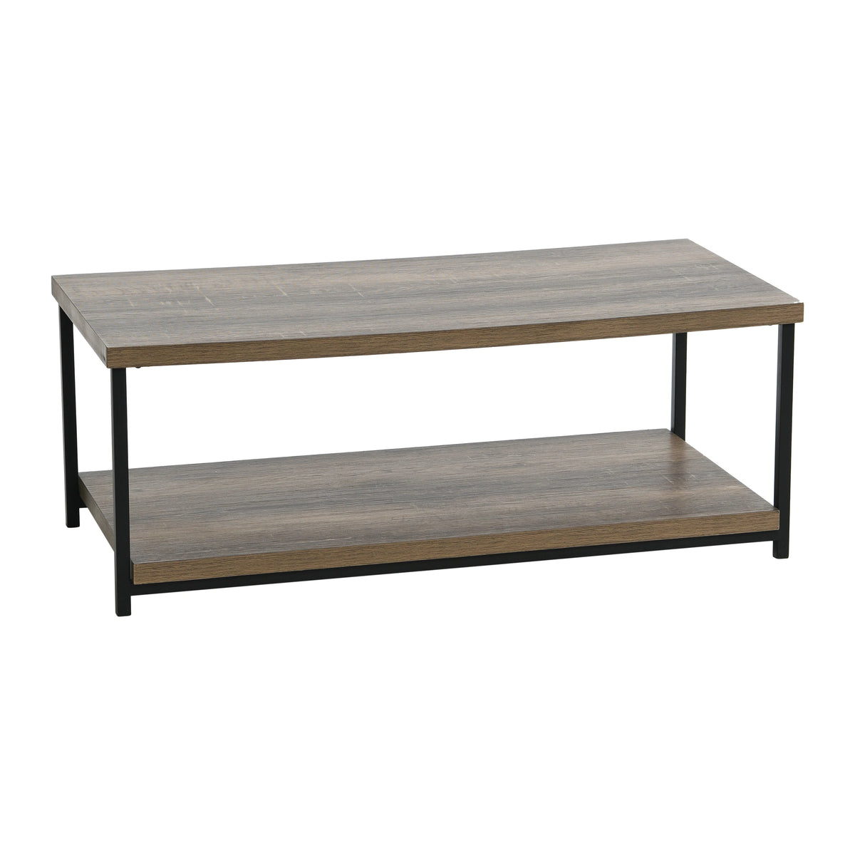 Brown Coffee Table with Storage Shelf V1695