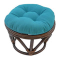 Rattan Footstool with Twill Cushion Q896