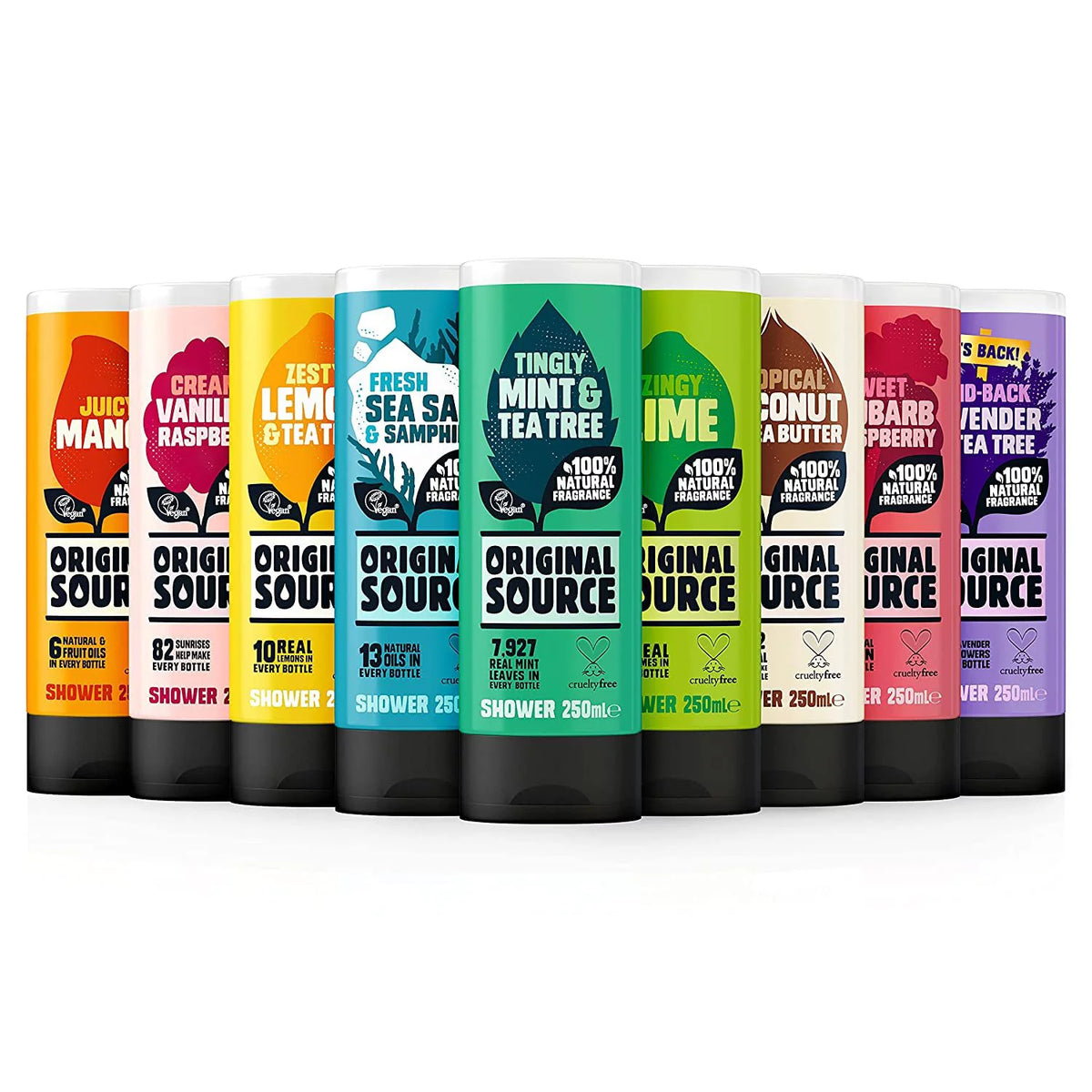 Lime Shower Gel with Natural Fragrance, Vegan, Paraben Free, 6 x 250 ml P3457