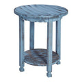 Blue Antique Round End Table J209
