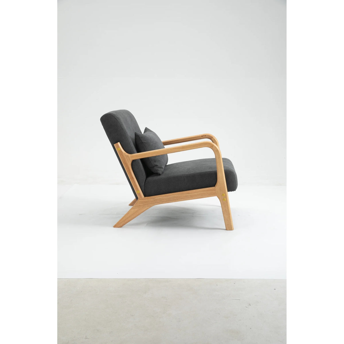 Mid Century Modern Upholstered Accent Chair with Wood Frame G601679