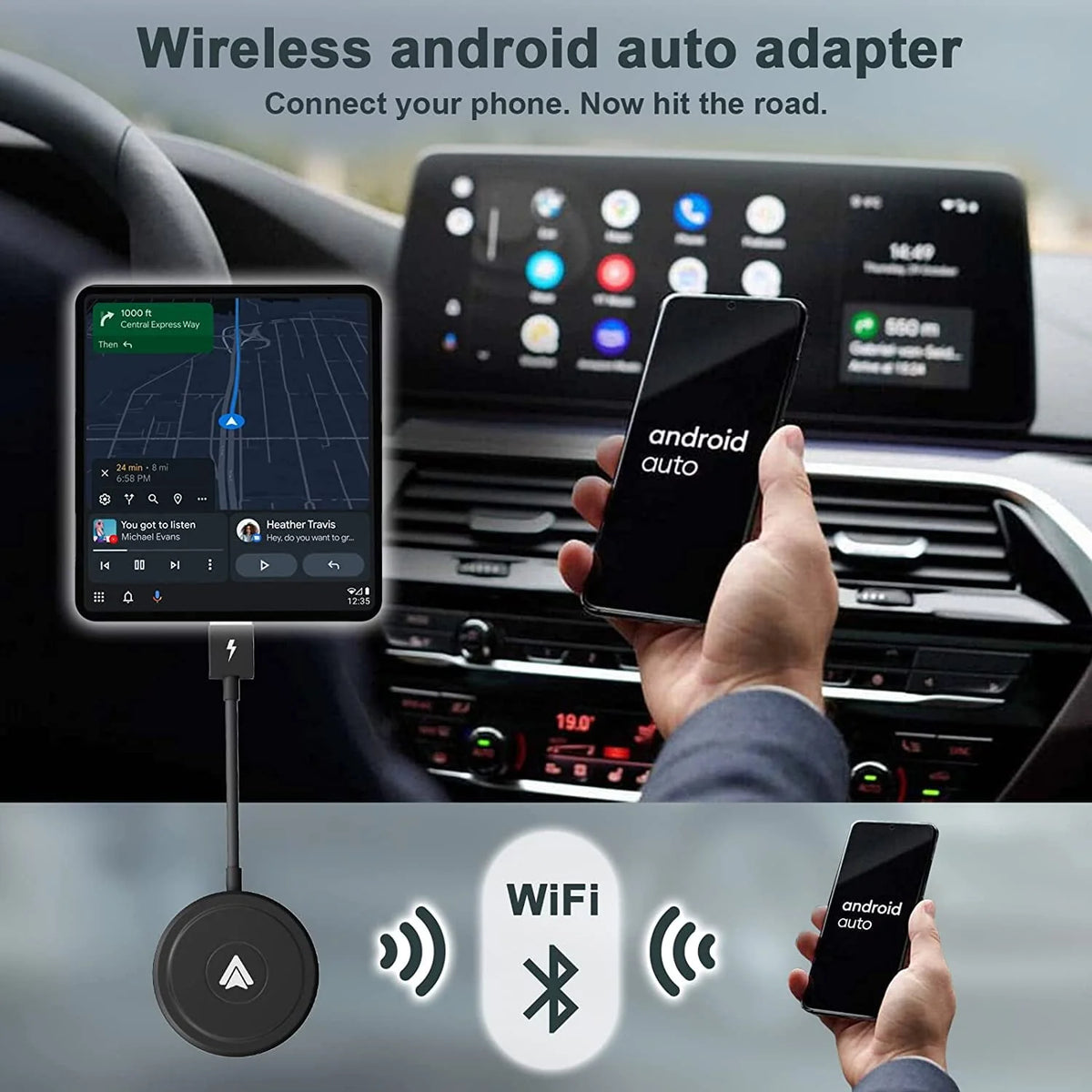 Wireless Android Auto Car Adapter A7188
