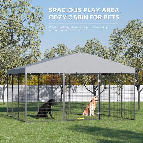 Large Outdoor Dog Cage with Weatherproof Cover G317