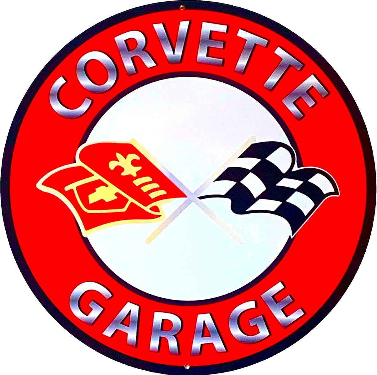Vintage Red Aluminum Garage Sign Pack of 2 G39682