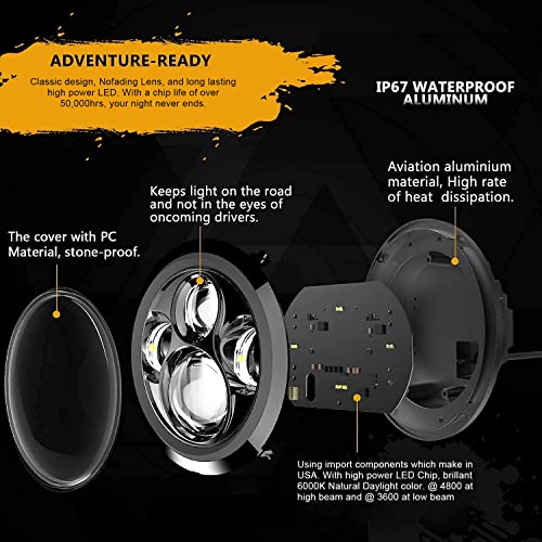 7 Inch Headlight Fog Lights Combo H900840