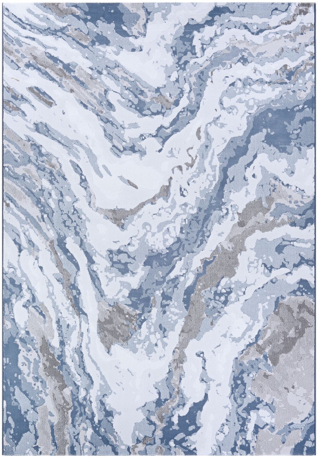 Abstract Marble Area Rug, 5'3" x 7'6", Grey V363