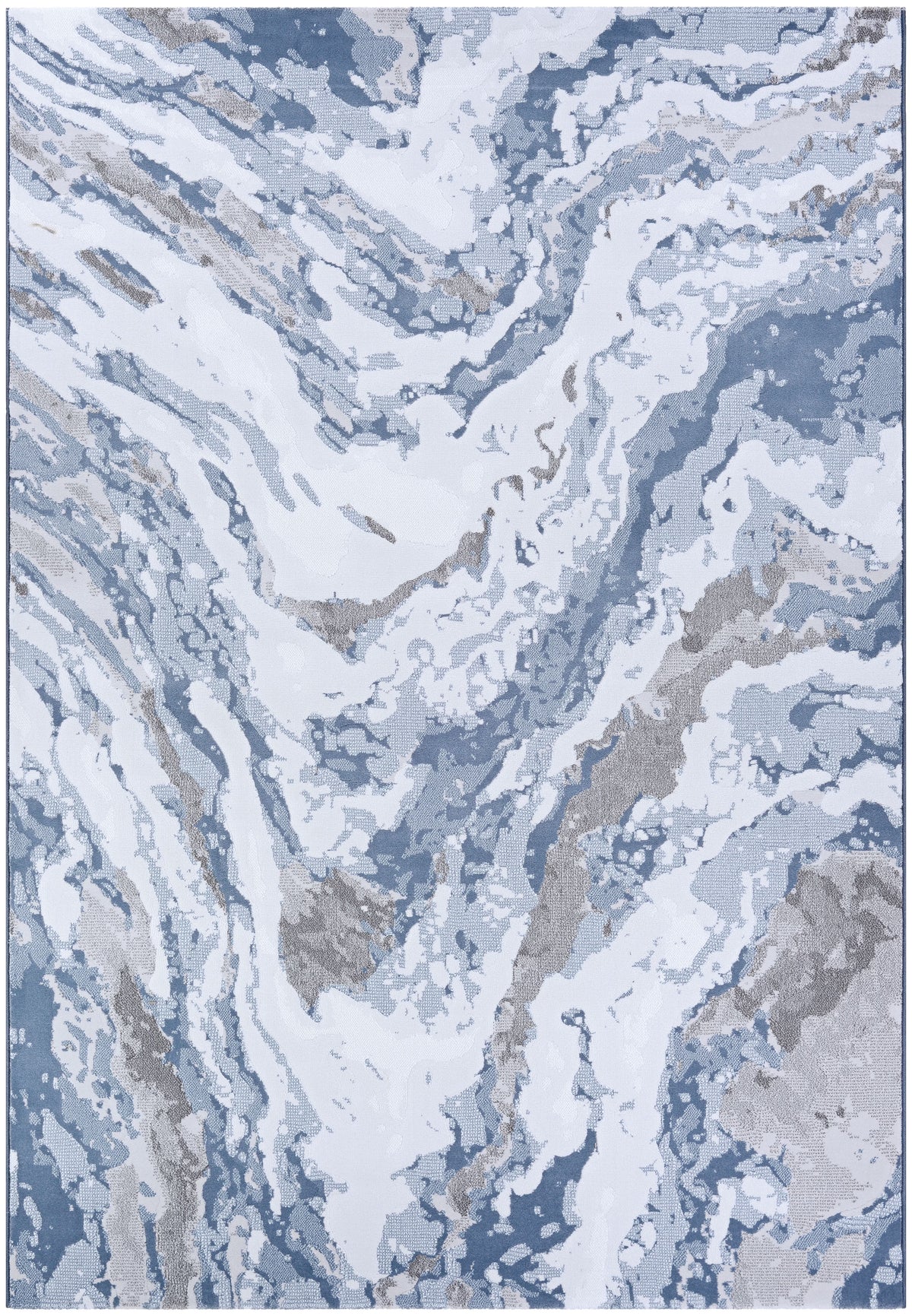 Abstract Marble Area Rug, 5'3" x 7'6", Grey V363